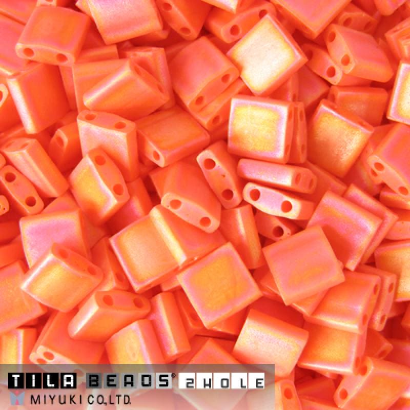 Miyuki Tila Beads TL0406FR - Opaque Orange Matted AB,