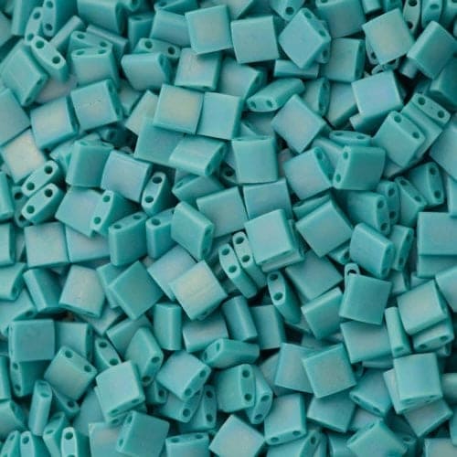 Miyuki Tila Beads TL0412FR - Opaque Turquoise Green Matted AB,