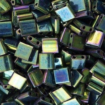 Miyuki Tila Beads TL0468 - Metallic Green Iris,