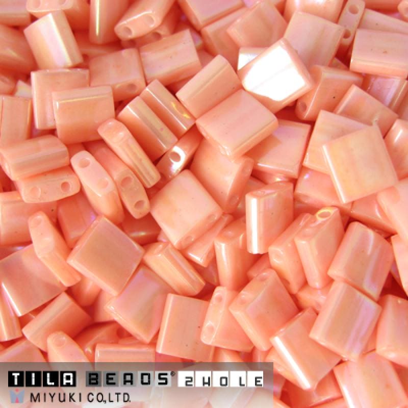 Miyuki Tila Beads TL0596-1 Opaque Salmon Luster,