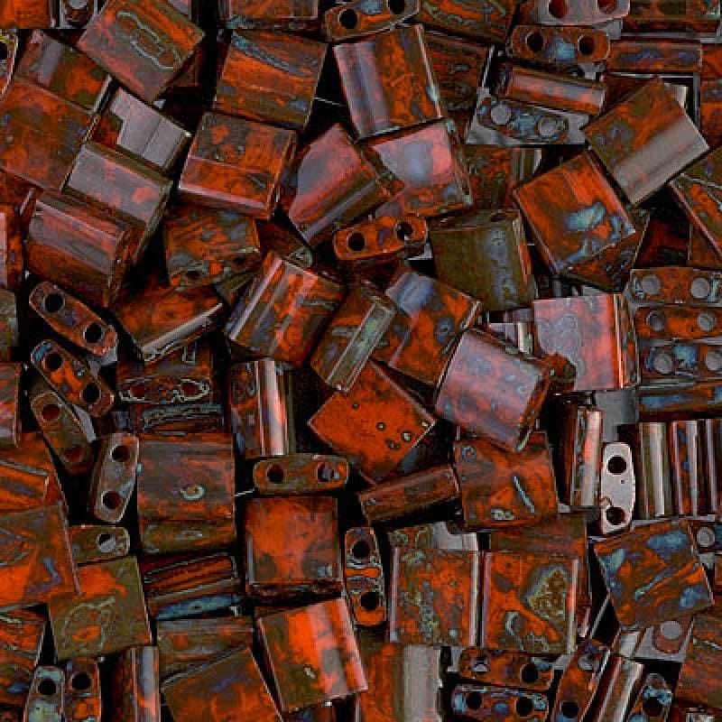 Miyuki Tila Beads TL4520 - Picasso Opaque Orange,