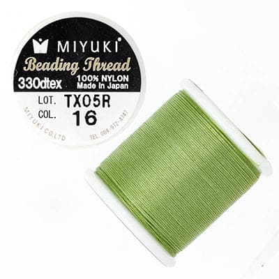 Miyuki-Faden, Farbe 1, Weiß, Original-Nylonfaden von Miyuki, Lieferung zu 50 Metern auf einer Spule