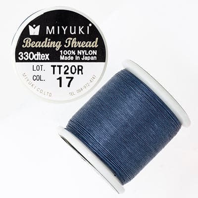 Miyuki-Faden, Farbe 17 Dk Blue, Original-Nylonfaden von Miyuki, geliefert als 50 Meter auf einer Spule