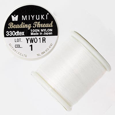 Miyuki Thread Color 1 Blanc ,Fil nylon original Miyuki, livré par 50 mètres en bobine