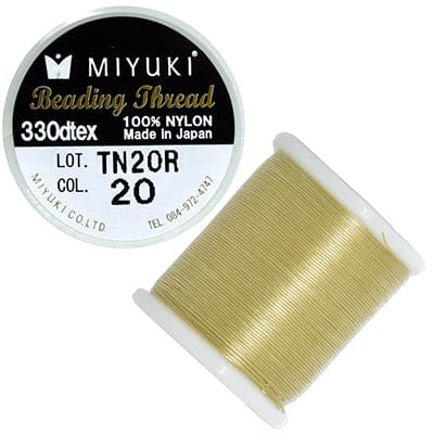 Miyuki Thread Color 20 Grieß, Miyuki Original-Nylonfaden, Lieferung zu 50 Metern auf einer Spule