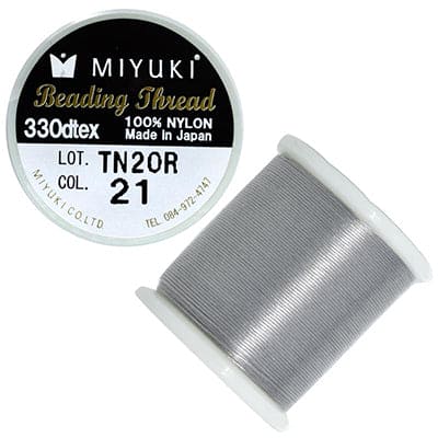 Miyuki-Faden, Farbe 21 Earl Grey, Original-Nylonfaden von Miyuki, geliefert als 50 Meter auf einer Spule