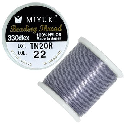 Miyuki-Faden, Farbe 1, Weiß, Original-Nylonfaden von Miyuki, Lieferung zu 50 Metern auf einer Spule