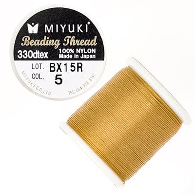 Miyuki-Garn, Farbe 5 Gold, Original-Nylonfaden von Miyuki, Lieferung zu 50 Metern auf einer Spule
