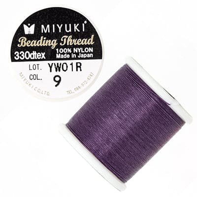 Fil Miyuki Couleur 9-Violet ,Fil nylon original Miyuki, livré par 50 mètres sur bobine