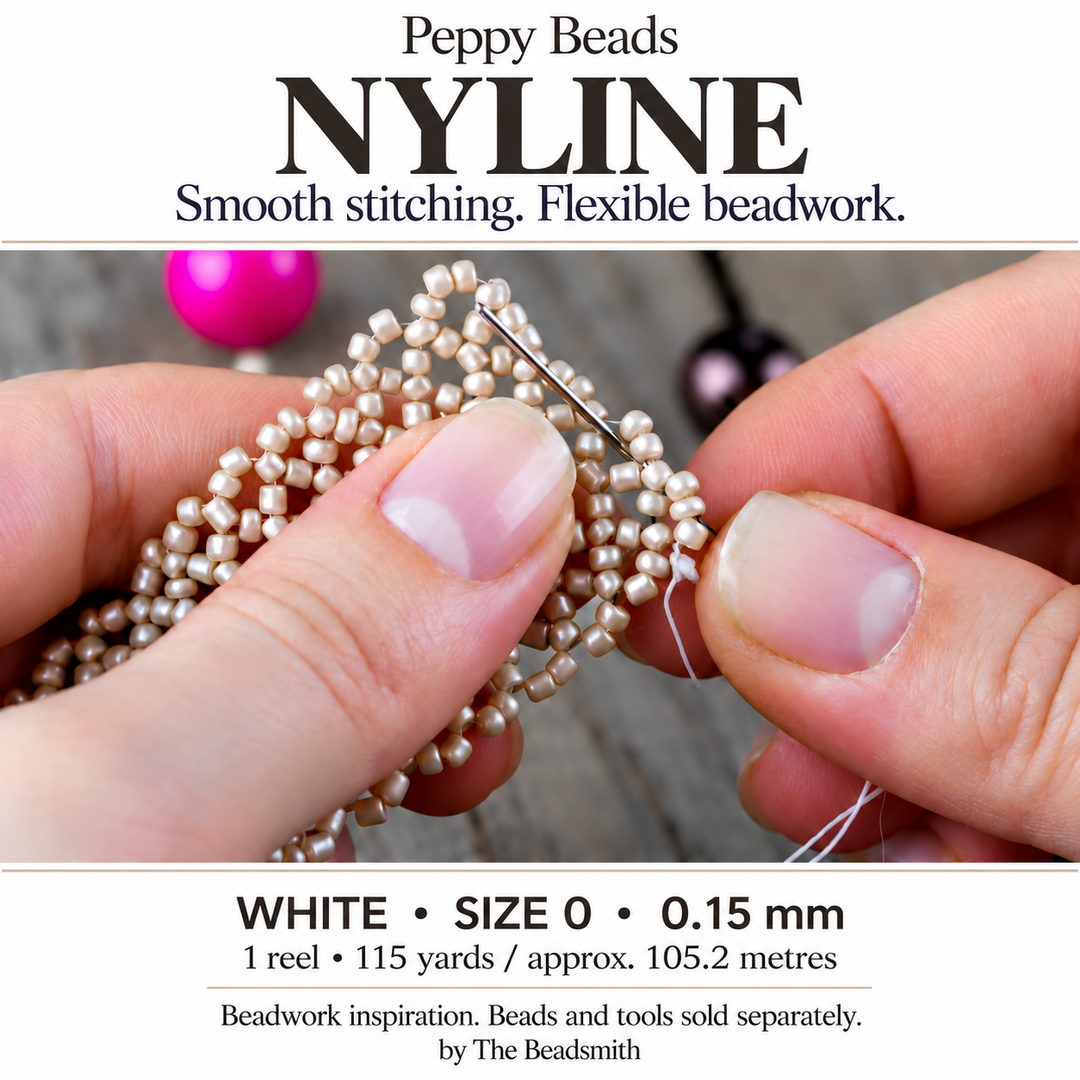 Beadsmith NYLINE White Nylon Beading Thread – Size 0 0.15mm
