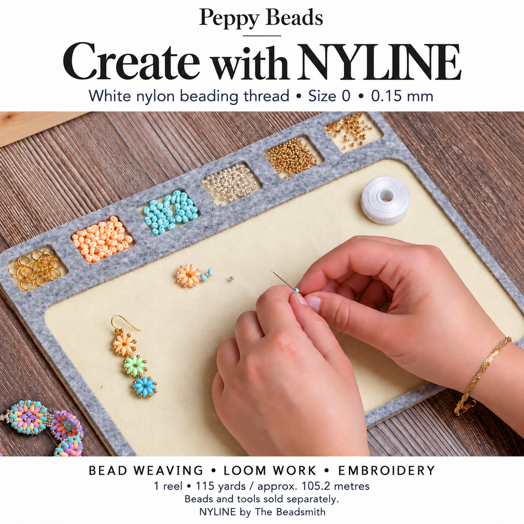 Beadsmith NYLINE White Nylon Beading Thread – Size 0 0.15mm