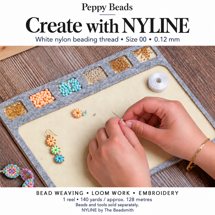 Beadsmith NYLINE White Beading Thread Size 00 0.12mm