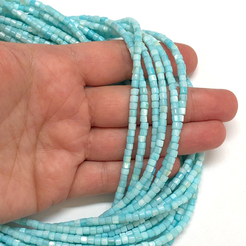 Natural Mother of Pearl Colored Cylinder Beads,15.5 Inches Strand