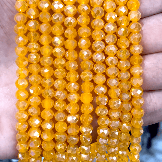Perles rondelles à facettes en cristal 6mm, PBC6C114