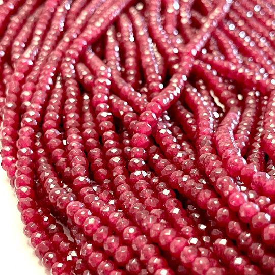 Ruby Jade 4mm Faceted Rondelle, Ruby Jade Beads,Gemstone Beads,Natural Gemstone