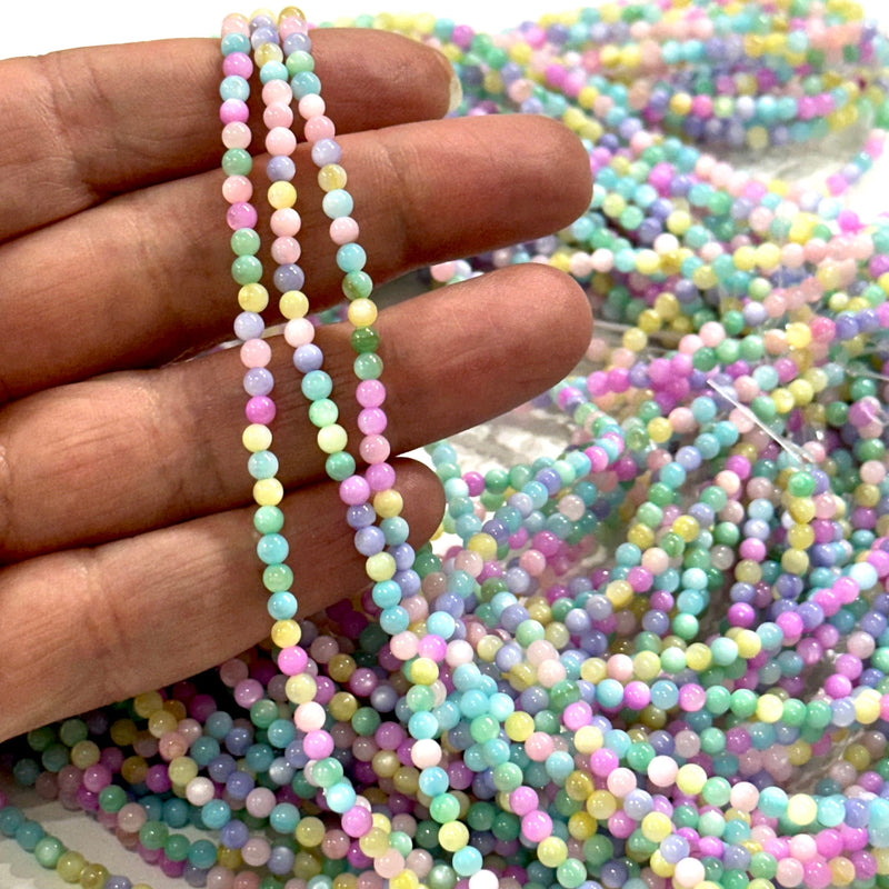 Mother of Pearl Colored 3mm Smooth Round Beads