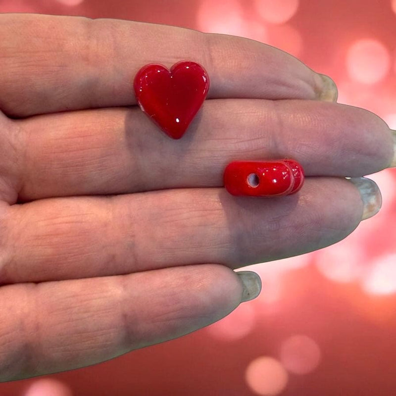 Hand Made Murano Glass Red Heart Charm