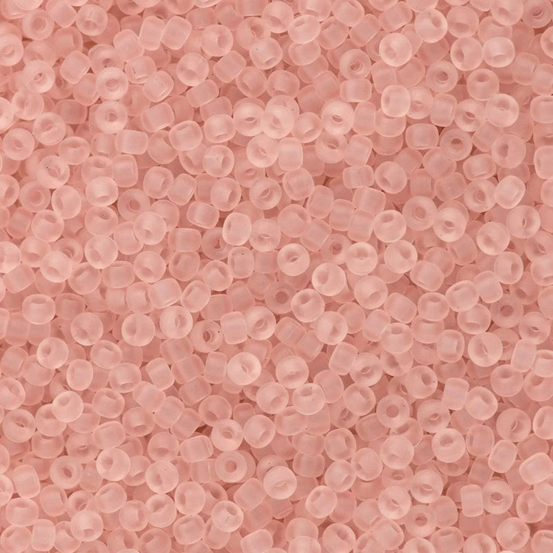 Perles de rocaille Miyuki 6/0 Rose thé clair transparente mate, 0155F