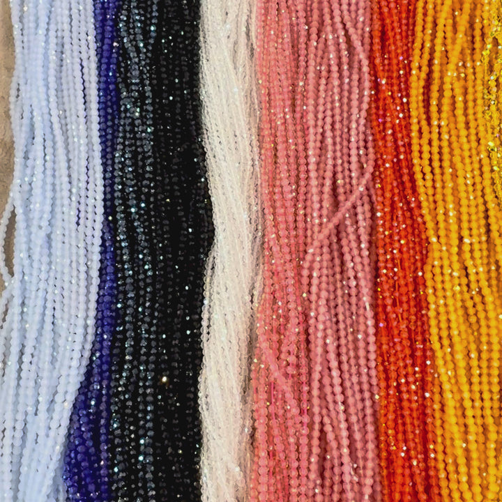 2mm Gunmetal Color Faceted Round Crystal Beads-PBC2R02