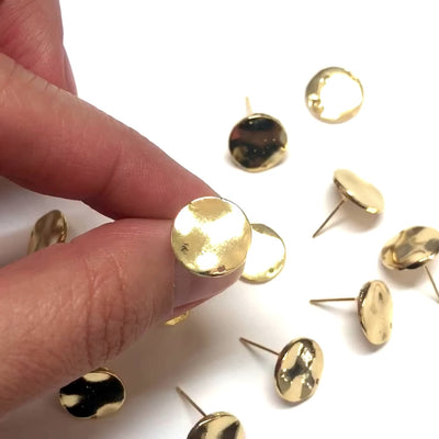 24Kt Gold Plated Brass Stud Earrings, 2 pcs in a pack