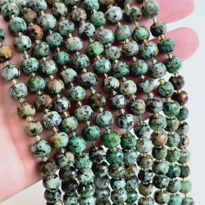 Genuine Green Aventurine Faceted Rondelle Beads – 8x6mm, Sold by Strand