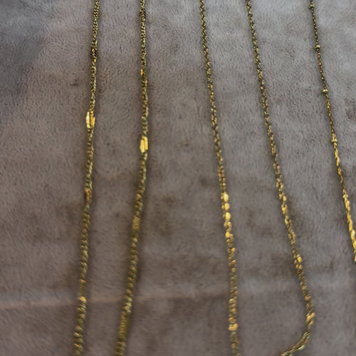 Waterproof Stainless Steel 24Kt Gold Filled Paper Clip Chain Necklace, Ready Gold Paper Clip Chain Necklace