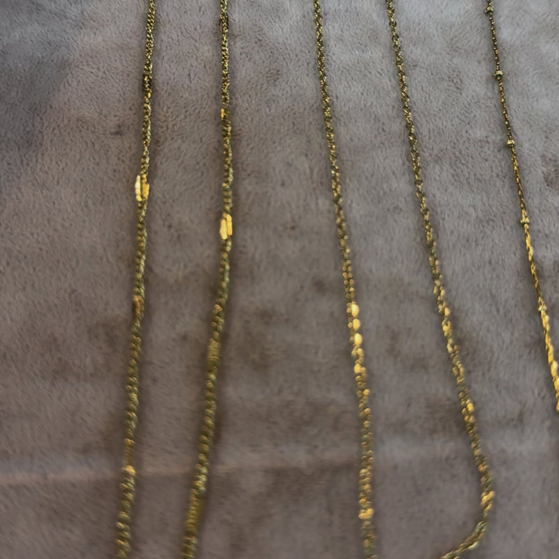 Waterproof Stainless Steel 24Kt Gold Filled Paper Clip Chain Necklace, Ready Gold Paper Clip Chain Necklace