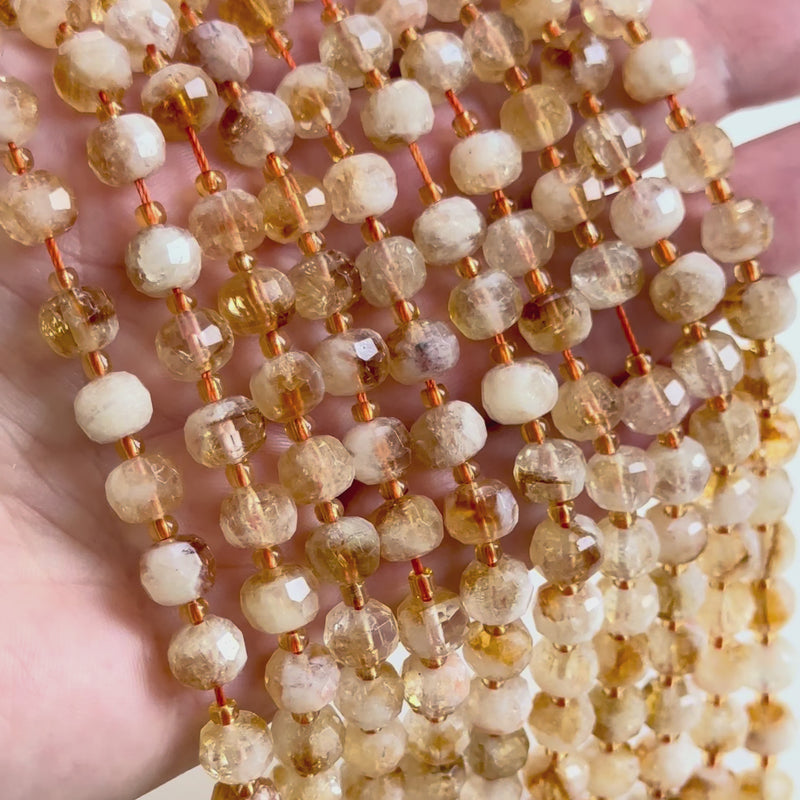 Genuine Citrine Faceted Rondelle Beads – 8x6mm, Sold by Strand