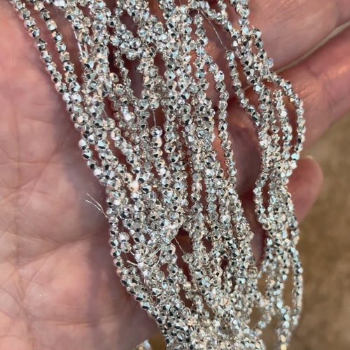 2mm Silver Faceted Round Crystal Beads, PBC2R23
