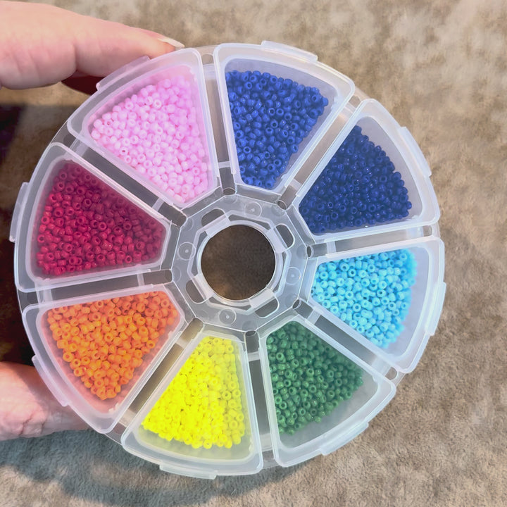 Authentic Miyuki Seed Beads 11-0 Rainbow Starter Kit – 8 Colours, 10g Each,