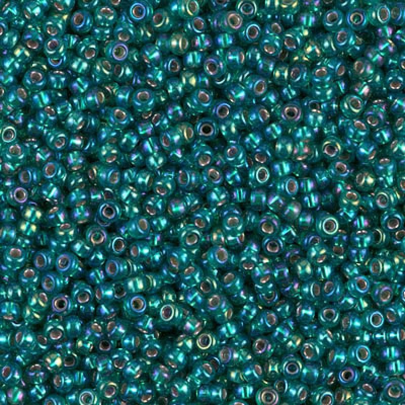 Miyuki Seed Beads 15/0, 1017 -Silver Lined Emerald AB, 10 Gr