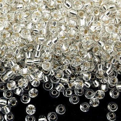 Miyuki Seed Beads 11/0 Crystal Silver Lined, 0001