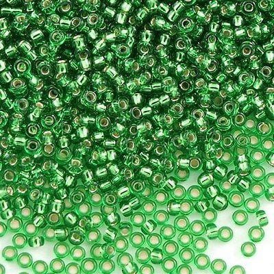 Miyuki Seed Beads 15/0, 0016 - Green Silver Lined, 10 Gr £2.25