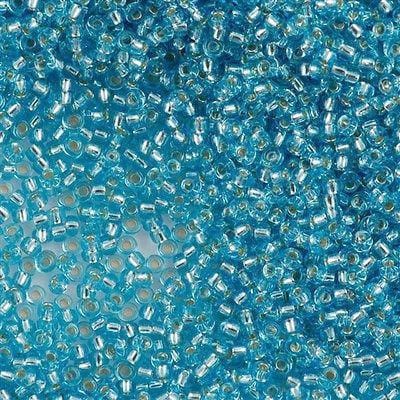 Miyuki Seed Beads 15/0, 0018 - Aqua Silver Lined, 10 Gr £2.25