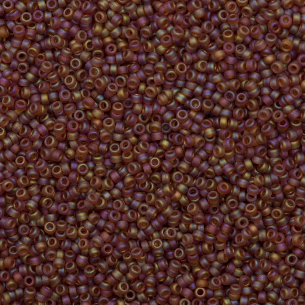 Miyuki Seed Beads 15/0, 0134FR - Dark Topaz AB Matted, 10 Gr Pack
