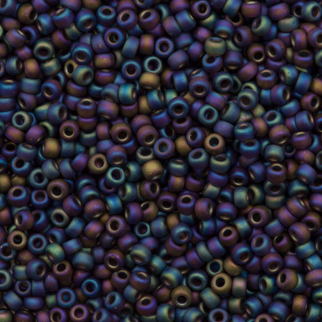 Miyuki Seed Beads 8/0 Transparent Brown AB Matted, 0135FR
