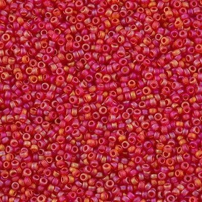 Miyuki Seed Beads 15/0, 0140 FR -Transparent Red Orange AB, 10 Gr
