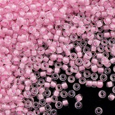 Miyuki Seed Beads 8/0 Pink Lined Crystal, 0207