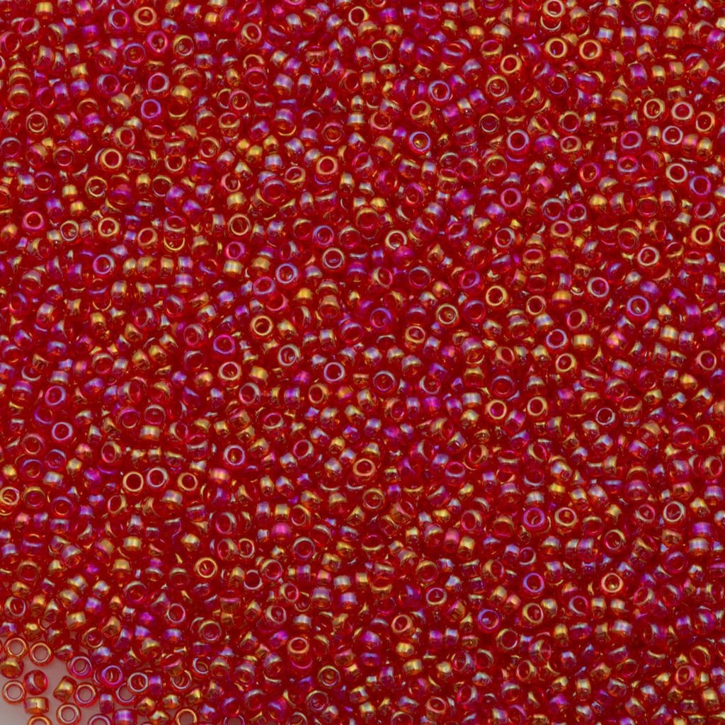 Miyuki Seed Beads 15/0, 0254 - Transparent Red AB , 10 Gr