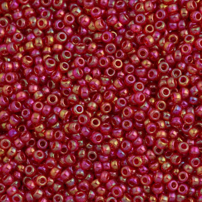 Miyuki Seed Beads 11/0 Transparent Red AB  ,0254-NEW!!!£1.75