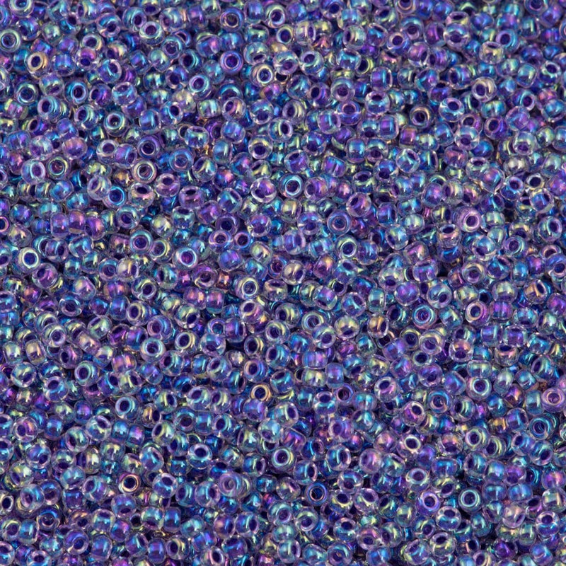 Miyuki Seed Beads 8/0 Amethyst Lined Crystal AB, 0274 £2.5