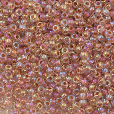 Miyuki Seed Beads 8/0 Dark Peach Lined Crystal AB, 0275 £2.5