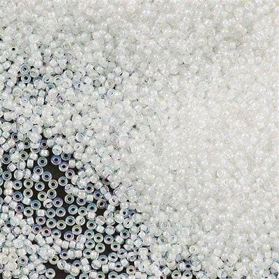 Miyuki Seed Beads 15/0, 0284 - White Lined Crystal AB, 10 Gr
