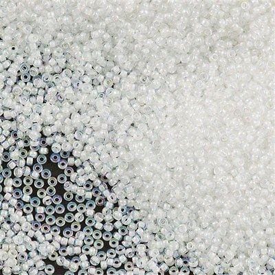 Miyuki Seed Beads 15/0, 0284 - White Lined Crystal AB, 10 Gr £2.5