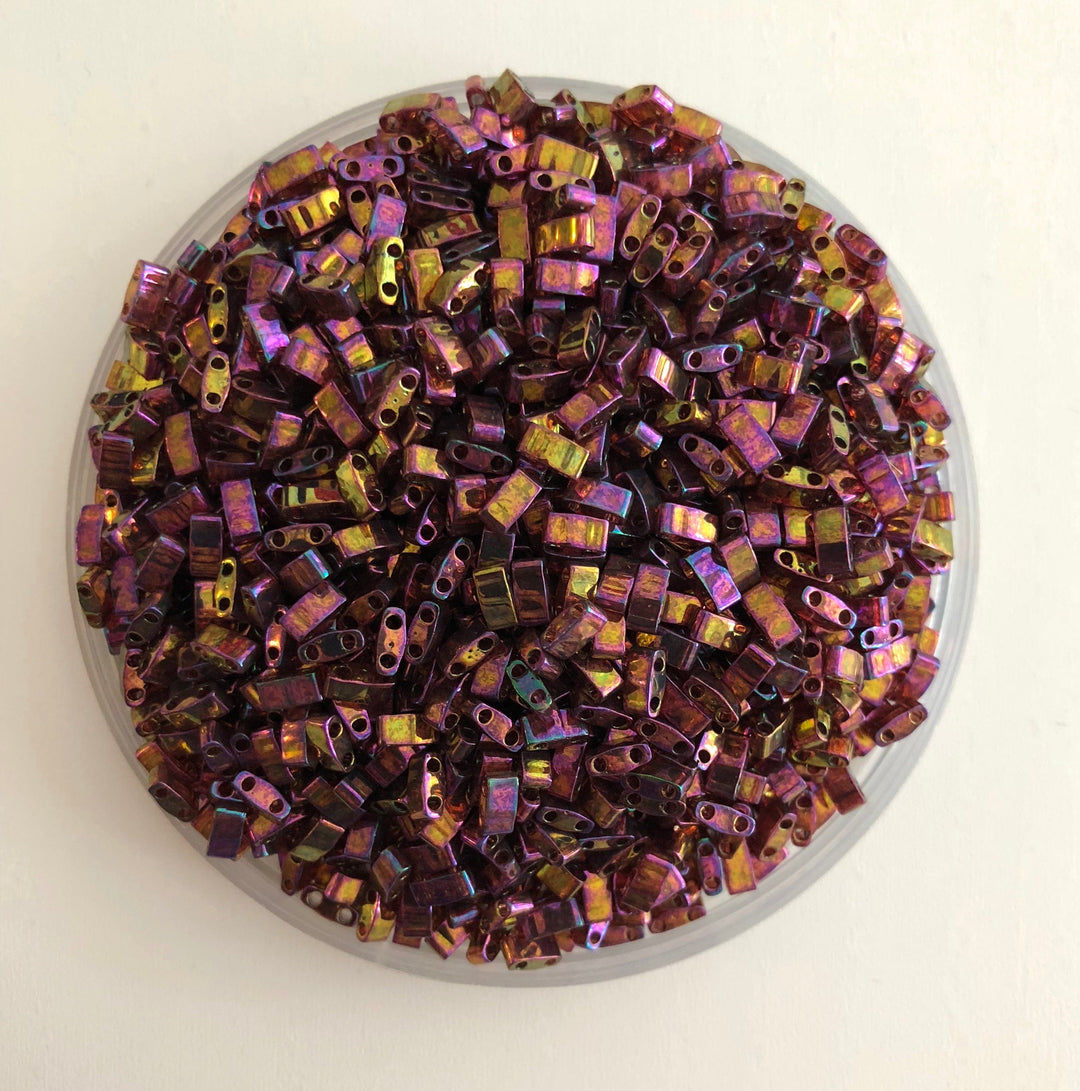 Miyuki Half Tila Beads HTL0316 Lt Amethyst Gold Luster,