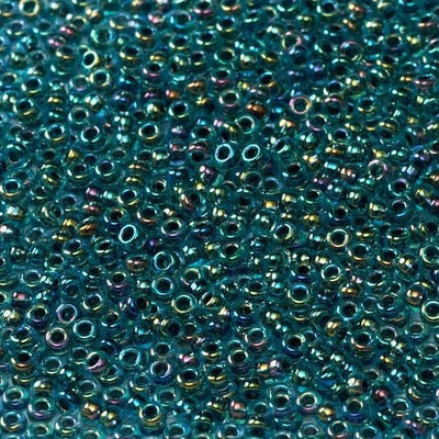 Miyuki Seed Beads 11/0 Blue Lined Aqua AB  ,0339-NEW!!!£1.75