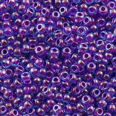 Miyuki Seed Beads 8/0 Fuchsia Lined Aqua Luster, 0352