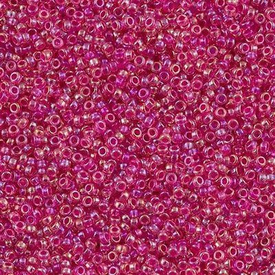 Miyuki Seed Beads 15/0,0355 - Hot Pink Lined Crystal AB, 10 Gr