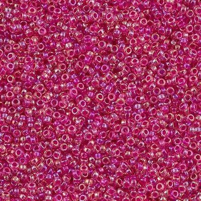 Miyuki Seed Beads 15/0,0355 - Hot Pink Lined Crystal AB, 10 Gr £2.5