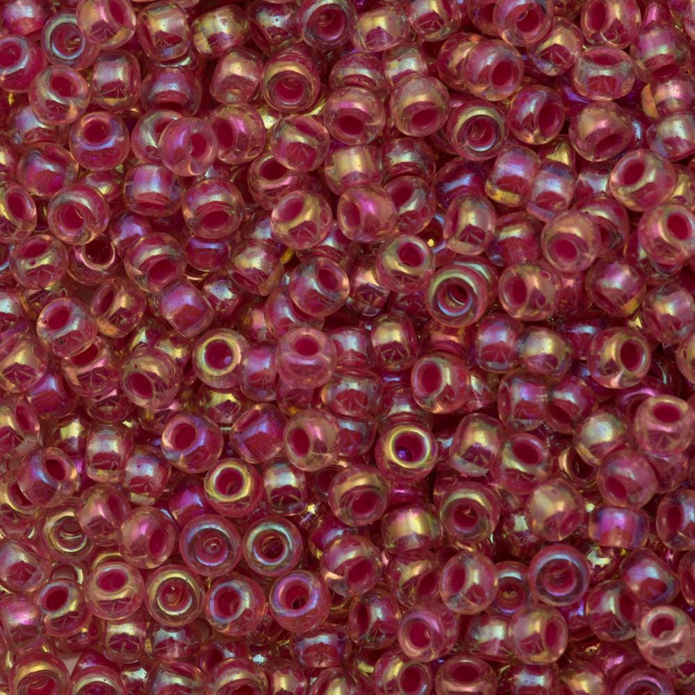 Miyuki Seed Beads 6/0 Hot Pink Lined Crystal AB 0355